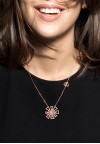 18K Rose Gold Spinning Motif Coronet Diamond Necklace